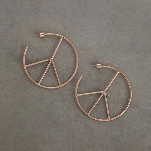 BCBG Peace sign hoop earrings